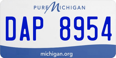 MI license plate DAP8954