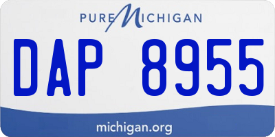 MI license plate DAP8955