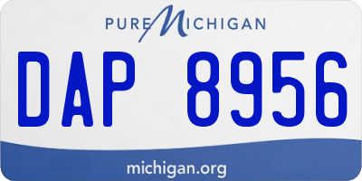 MI license plate DAP8956