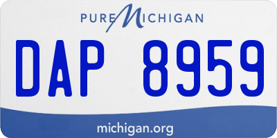 MI license plate DAP8959