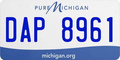 MI license plate DAP8961