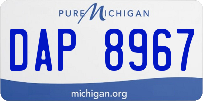 MI license plate DAP8967