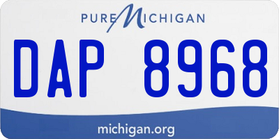 MI license plate DAP8968