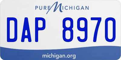 MI license plate DAP8970