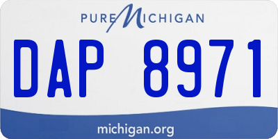 MI license plate DAP8971