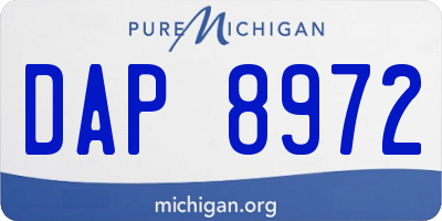 MI license plate DAP8972
