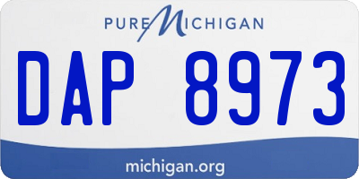 MI license plate DAP8973