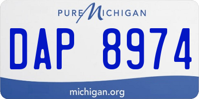 MI license plate DAP8974