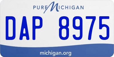MI license plate DAP8975
