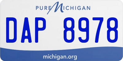 MI license plate DAP8978