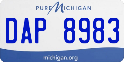 MI license plate DAP8983