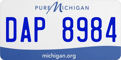 MI license plate DAP8984