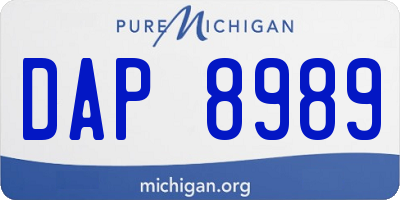 MI license plate DAP8989