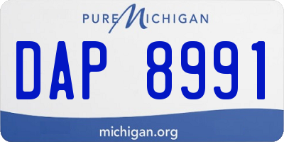 MI license plate DAP8991