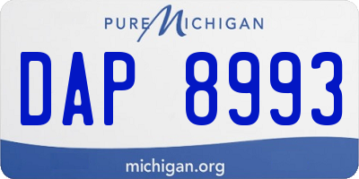 MI license plate DAP8993
