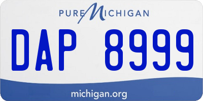 MI license plate DAP8999