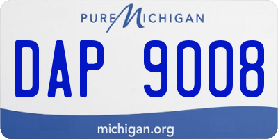 MI license plate DAP9008