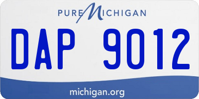 MI license plate DAP9012