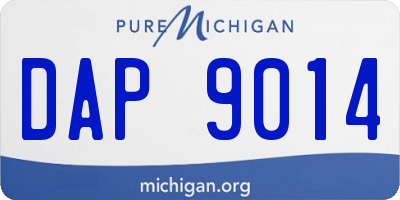 MI license plate DAP9014