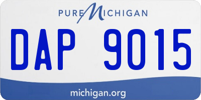 MI license plate DAP9015