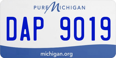 MI license plate DAP9019
