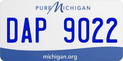MI license plate DAP9022