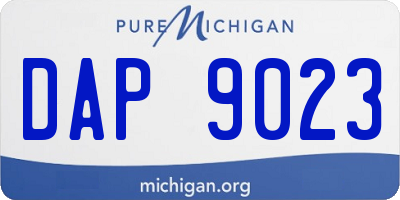 MI license plate DAP9023