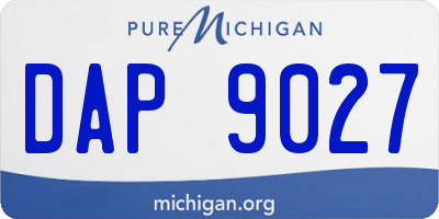 MI license plate DAP9027