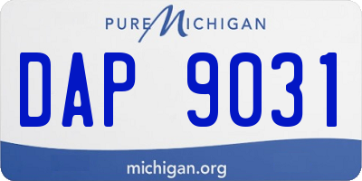 MI license plate DAP9031
