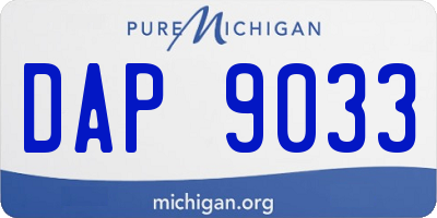 MI license plate DAP9033