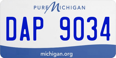 MI license plate DAP9034