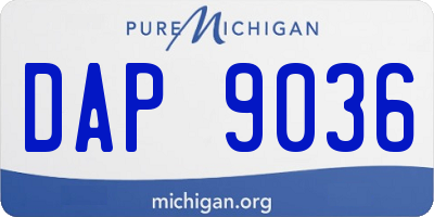 MI license plate DAP9036