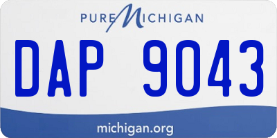 MI license plate DAP9043