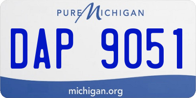 MI license plate DAP9051
