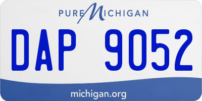 MI license plate DAP9052