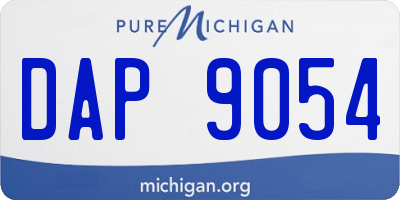 MI license plate DAP9054