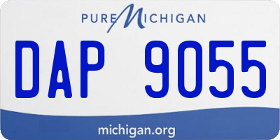 MI license plate DAP9055