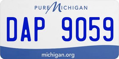MI license plate DAP9059