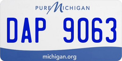 MI license plate DAP9063