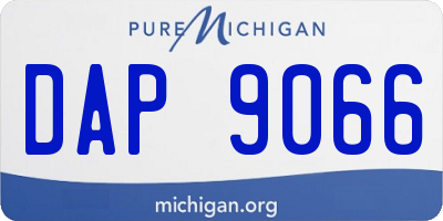MI license plate DAP9066