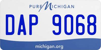 MI license plate DAP9068