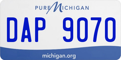 MI license plate DAP9070