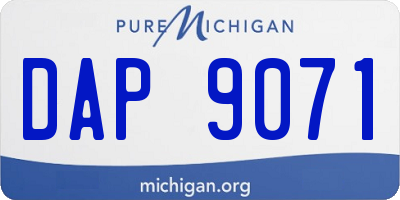 MI license plate DAP9071