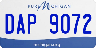 MI license plate DAP9072