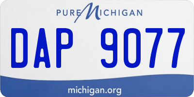MI license plate DAP9077