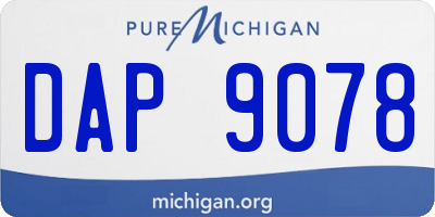 MI license plate DAP9078