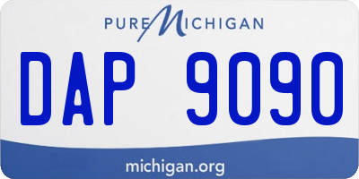 MI license plate DAP9090