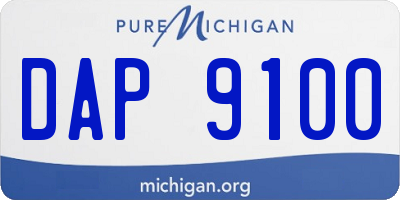 MI license plate DAP9100
