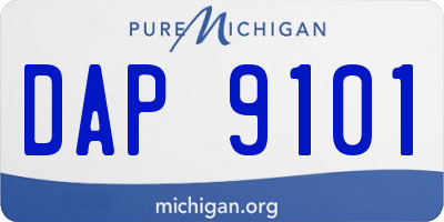 MI license plate DAP9101