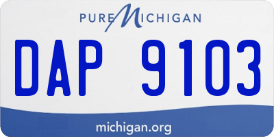 MI license plate DAP9103
